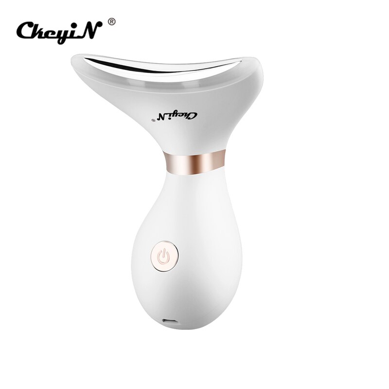 Ckeyin Gezicht Massager Led Photon Therapie Warmte Trillingen Anti Rimpels Facial Neck Lifting Huidverstrakking Verminderen Dubbele Kin 48: Default Title