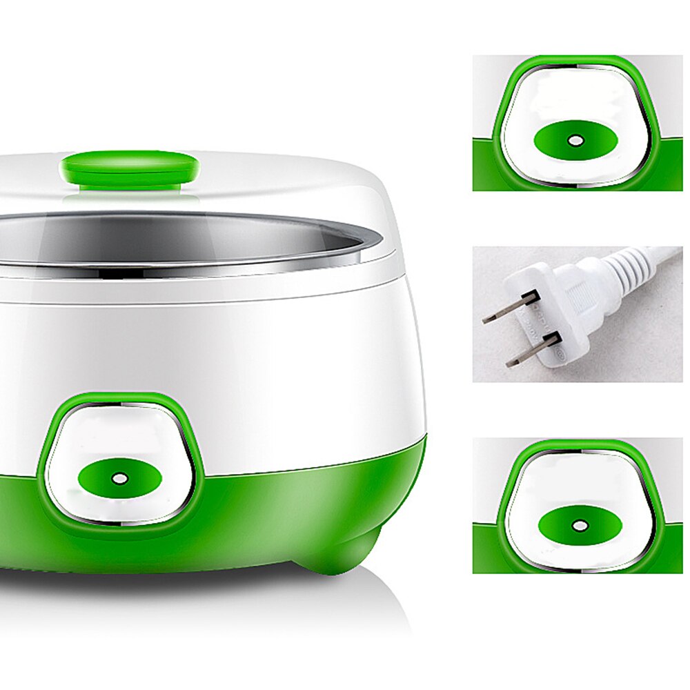 220v 800ml elektrisk automatisk yoghurtmaskine maskine caso yoghurt diy kop værktøj plastbeholder i rustfrit stål