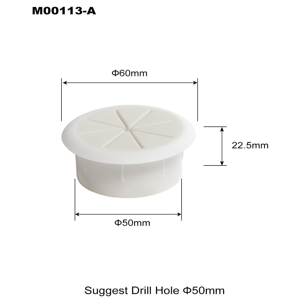 Flexible Cable Cord Grommet 2 Inch Black White Rubber Grommets Gasket In Desk Table Furniture for Hole Cover Wire Pass Organizer: WHITE