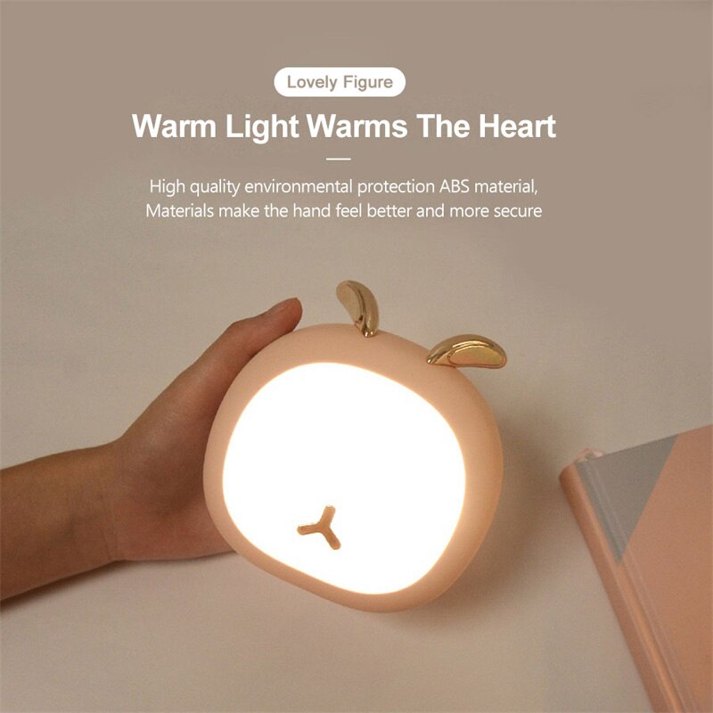 Niedliches nachtlicht in form eines rehs oder hasen, kinderzimmerlampe für kinder und babys, stufenlos berührungsempfindlich, usb-wiederaufladbar, tischlampe, heimdekoration, ornamente