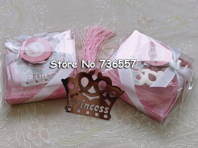 50 Uds. Marcapáginas de plata para notas musicales de cumpleaños de boda bebé baño bautismo cumpleaños favorito para los invitados recuerdo: pink crown