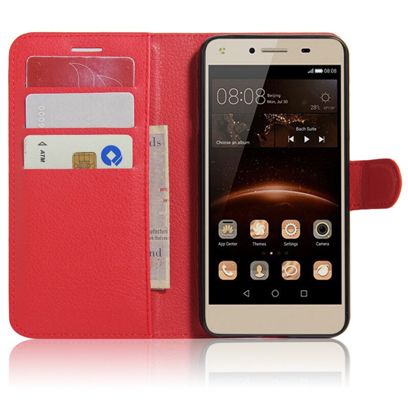 Funda de cuero con tapa para Huawei Y5II Huawey Y5 II 2 Y 5ii Lte CUN U29 CUN-U29 CUN-L21 Y6 Elite, CUN-L01