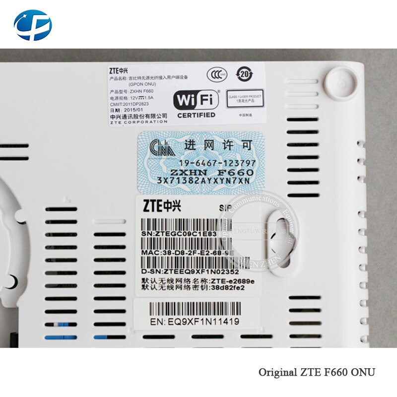 Brand ZTE F660 V8 5DBI GPON ONU With 1GE+3FE Port +1voice+WIFI ONT , English Interface