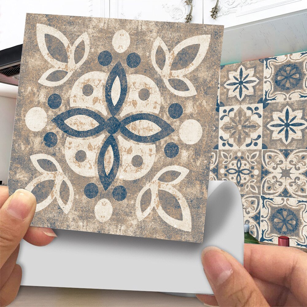 Telha adesivos de parede auto adesivo telhas do banheiro retro simulação telhas à prova ddiy água diy pvc bens para casa e cozinha