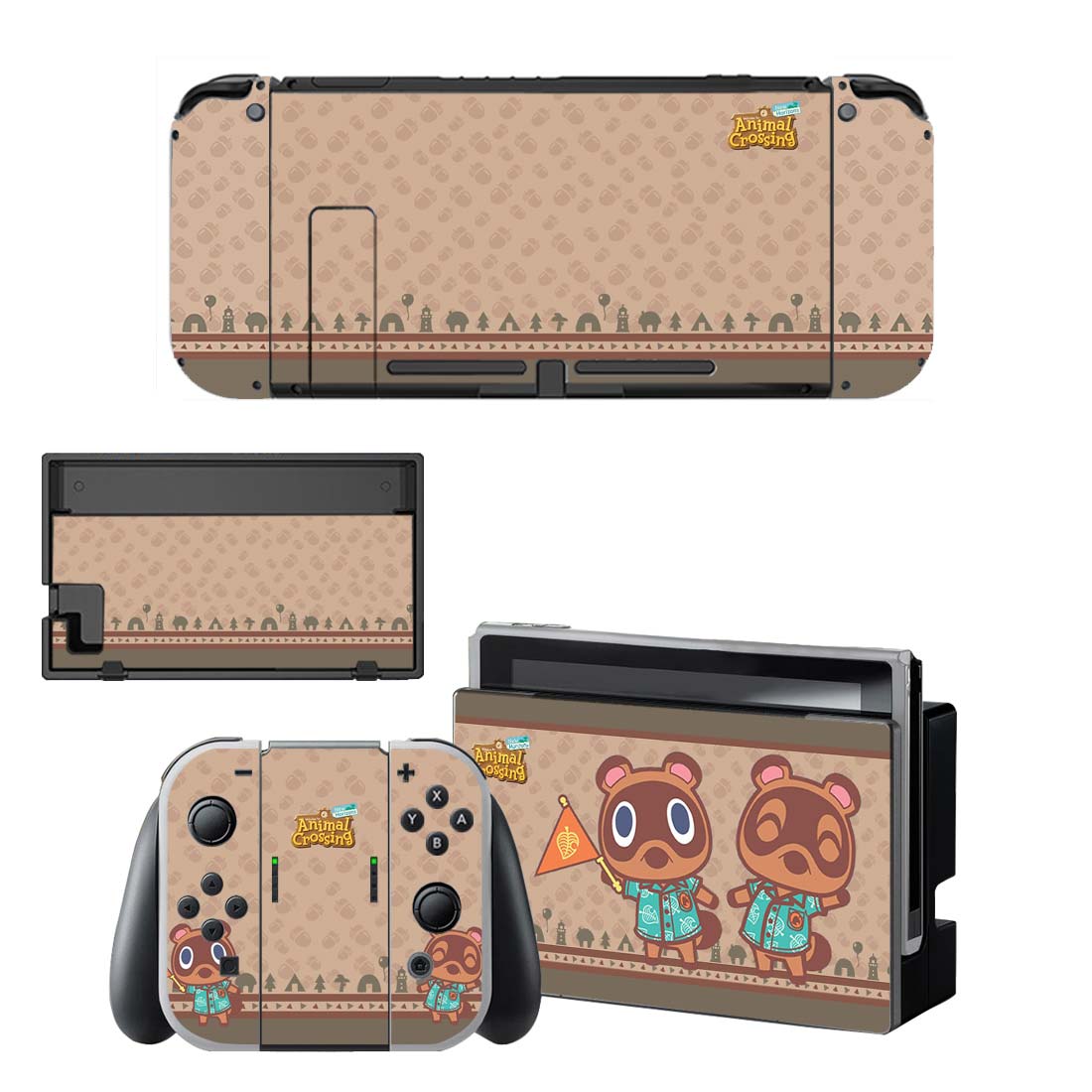 Película protectora decorativa de vinilo estilo Cool Animal Crossing para Nintendo Switch NS consola NX y pegatinas de juego de cubierta completa Joy-con