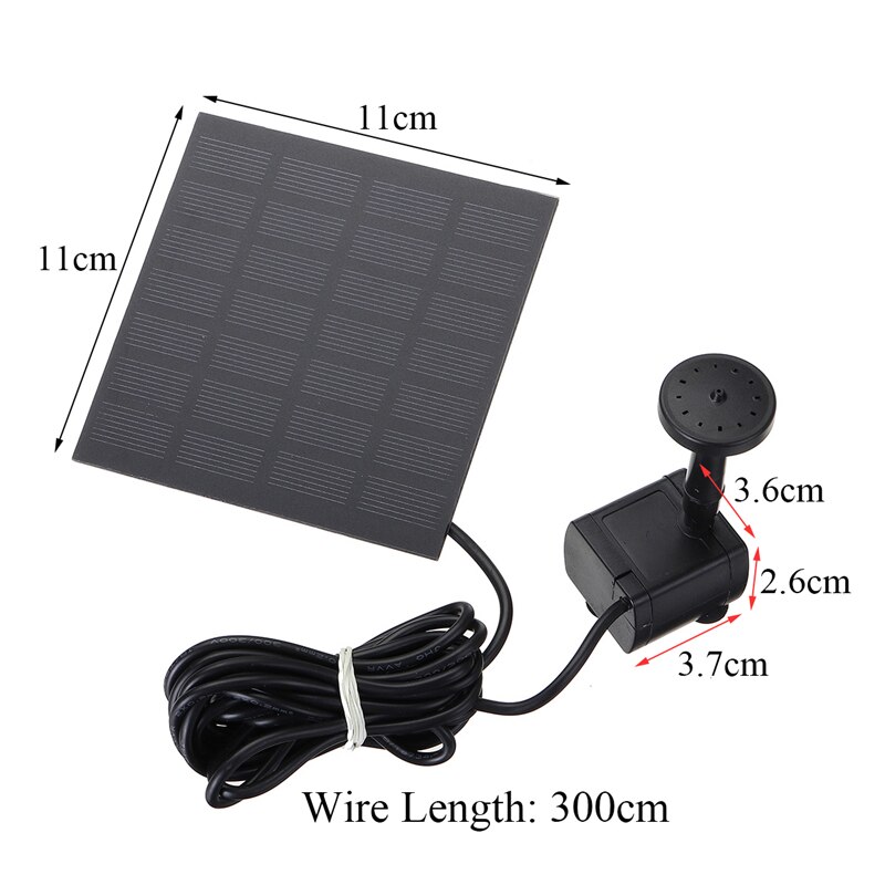 Solcelledrevet vannpumpesett solcellepanel vann flytende solcelledrevet fontene for fuglebad dam hage vannpumpe