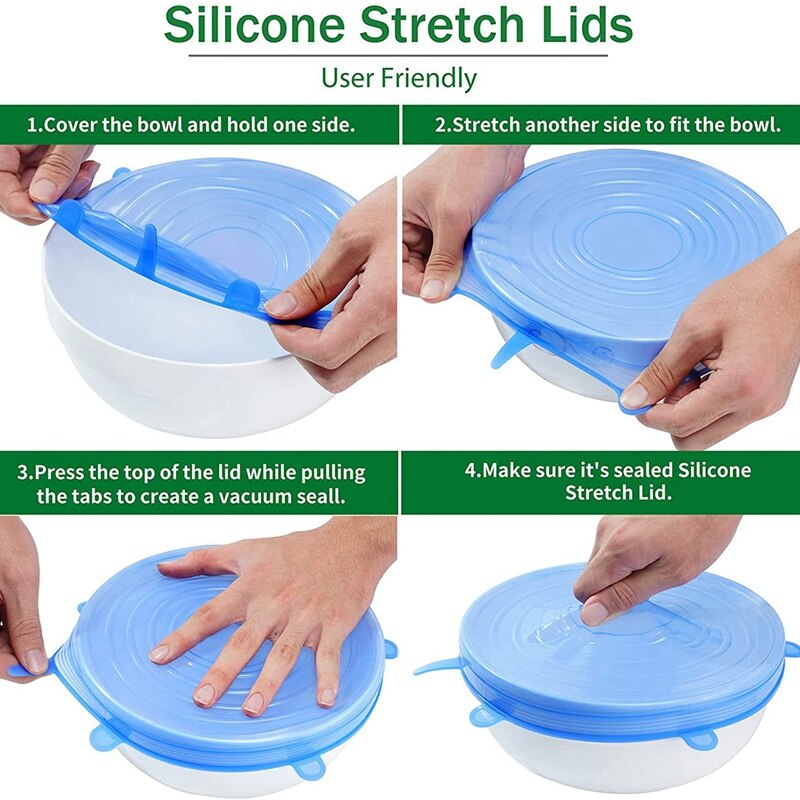 Siliconen Elastische Deksel Herbruikbare Siliconen Deksel Siliconen Kom Voedsel Deksel Vaatwassers En Koelkasten Magnetrons