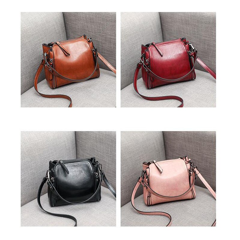 Trend Frauen Tasche Öl Wachs Leder Weibliche Schulter Tasche Kreuz Körper Bote Tote Tasche Geldbörse