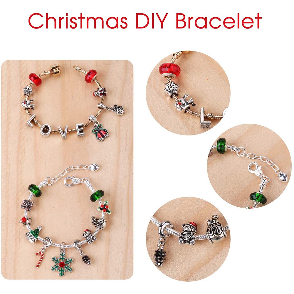 Jul adventskalender til børn smykker adventskalendere diy charme armbånd halskæde børneboksperler