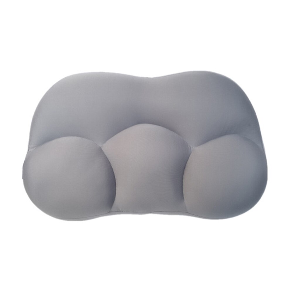 Oreiller 3D nuage à mémoire de forme, oreiller en boule de coton à particules, oreiller 3D pour le cou, sommeil profond, oreiller à décompression d'air Œuf: Gray
