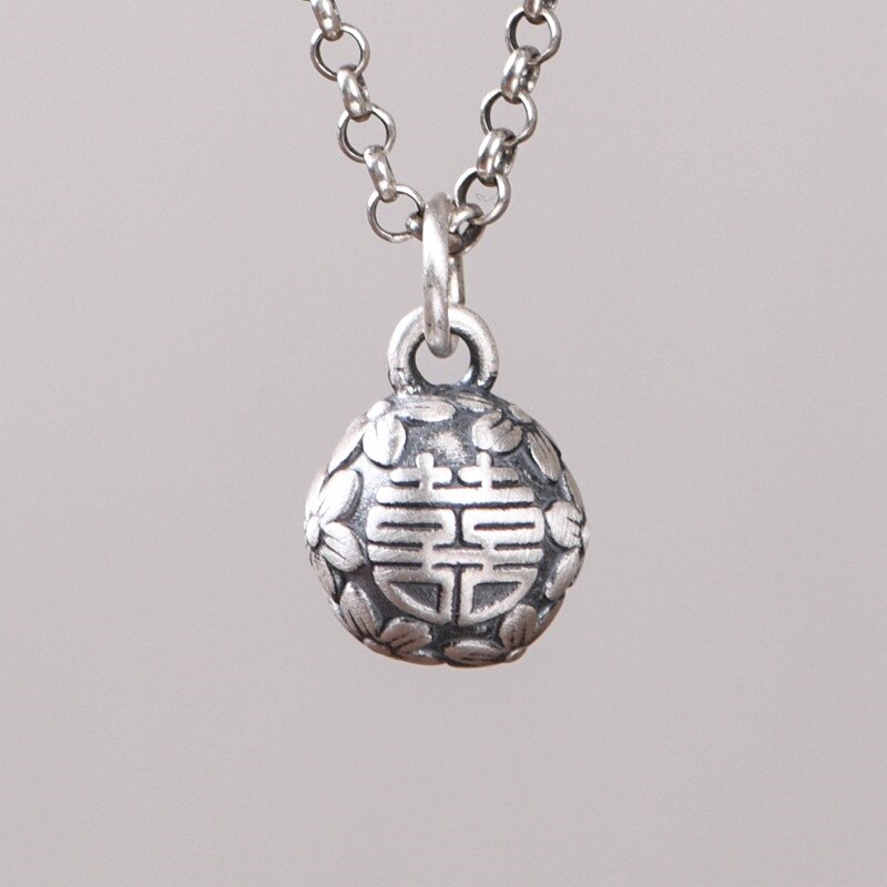 V. Ya Dubbel Geluk Tekens Zilveren Bead Charm Paar Hanger 990 Puur Zilver Fijne Sieraden Accessoires Zonder Ketting