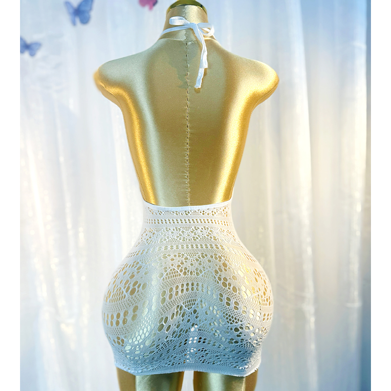 Sexy Cover Up Hollow Out Fishnet Dress sem Biquíni Férias de Verão DSH698