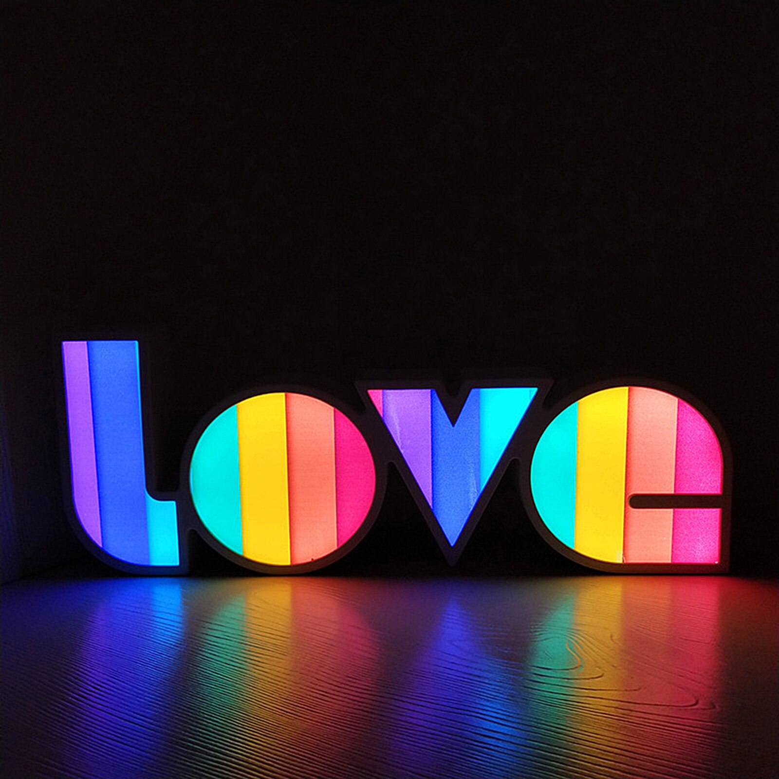 Førte brevlys natlys nattelys indretning lys skrivebord lampe soveværelse indretning farverige kærlighed tegn lys op kærlighed tegn indretning lys: Blå