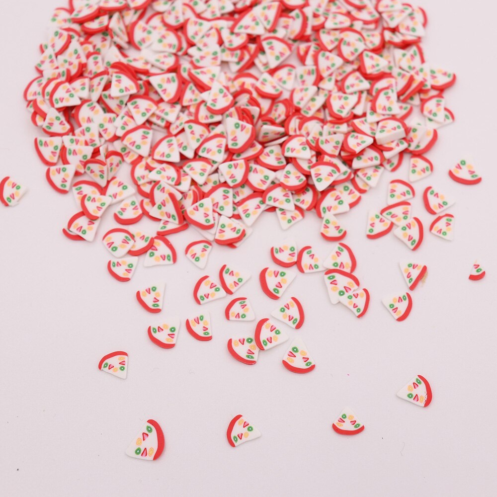 10g/Lot Watermelon Slices Sprinkles For Slime Supplie Toy Polymer Clay Charms Accessories Addition For Fluffy Clear Slime