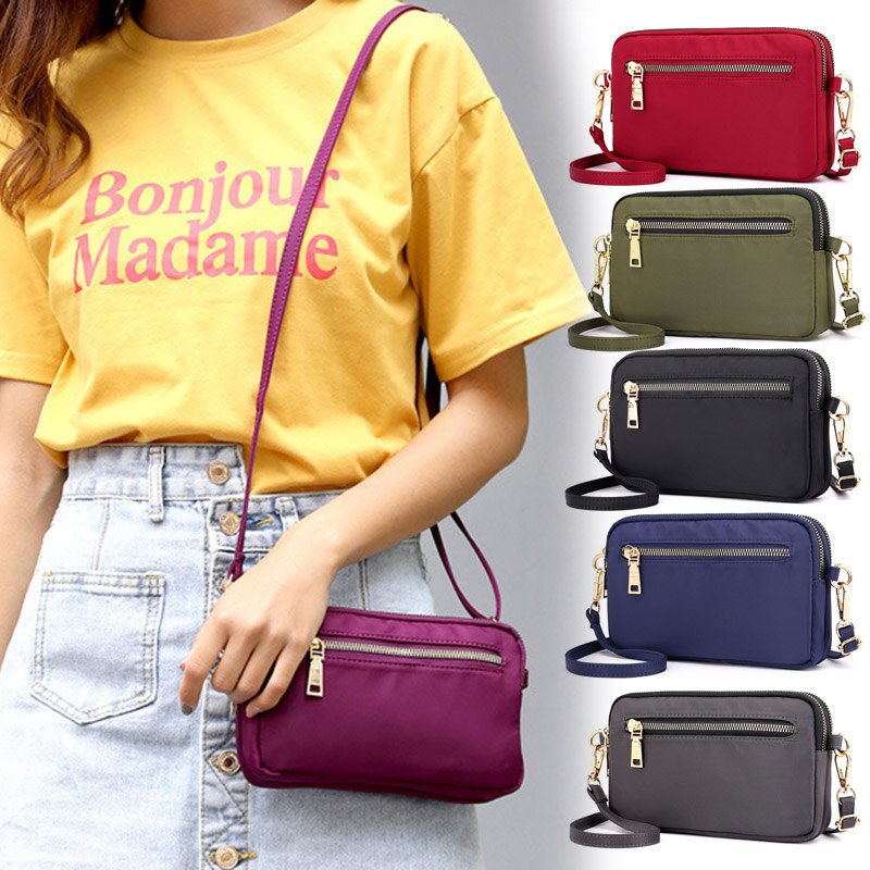 Crossbody Bags For Women Women Mini Mobile Bag Waterproof Nylon Lightweight Women Messenger Bags Carteira Feminina