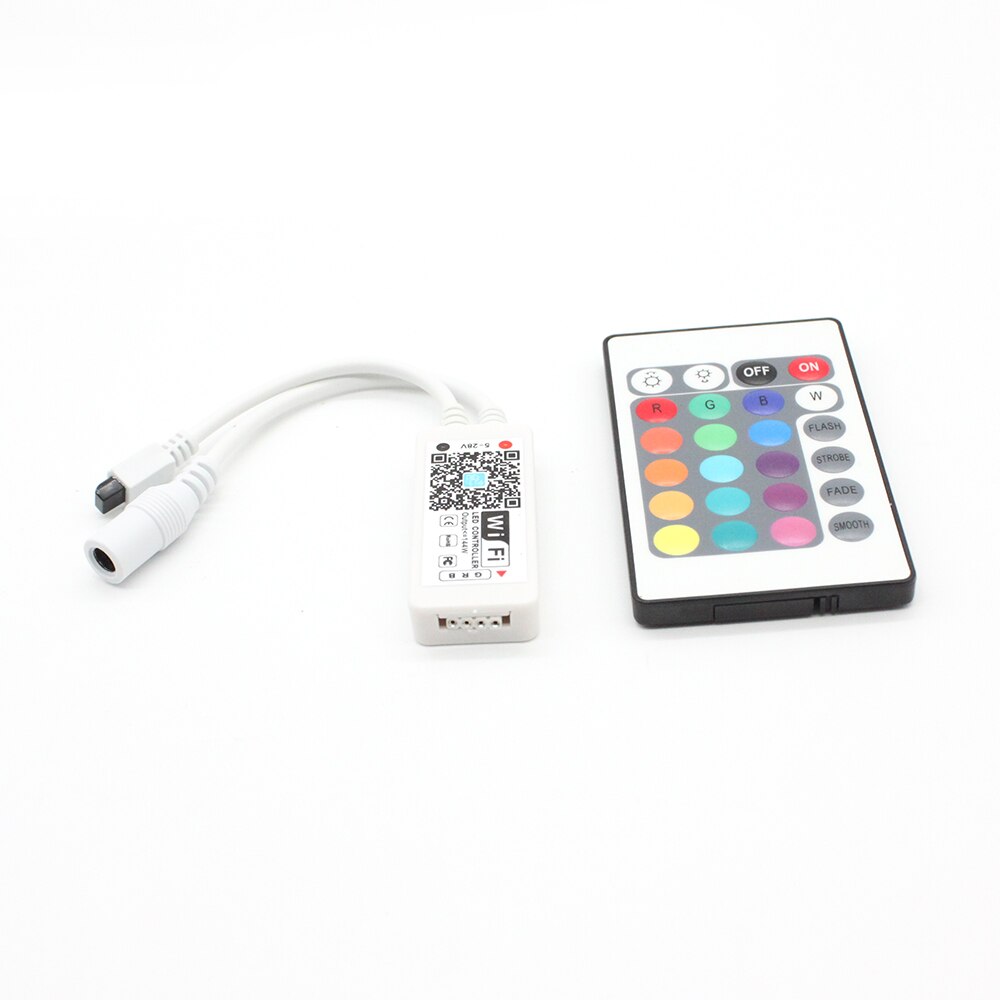 Magic Home DC5V 12V 24V Wireless WiFi LED Controller RGB/RGBW RF IR Remote Alexa Google for 5050 WS2811 WS2812B Pixel led strip: 24key IR RGB wifi