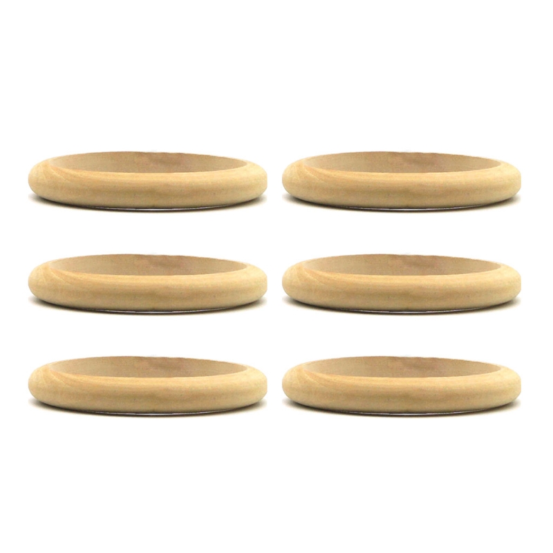 Pulsera de madera en blanco sin terminar, anillo de madera Natural redondo, Círculo de madera para fabricación de joyas manualidades DIY, 6 uds.: 12mm