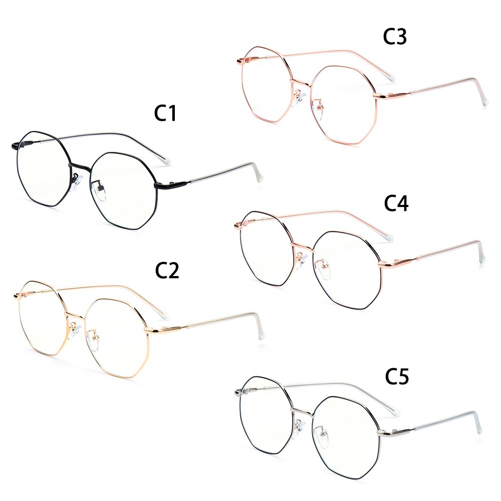 1pc enkle retro runde metallbriller anti-stråling blått lys blokkerende gaming briller optisk brilleinnfatning