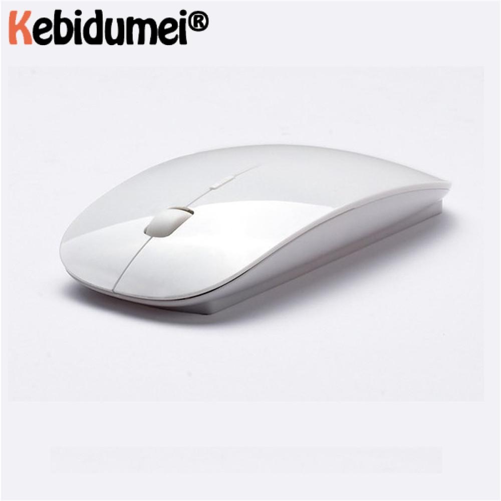 Kebidumei-ratón óptico portátil, ergonómico, ultrafino, inalámbrico, 2 en 1, 2,4 Ghz, 1600 DPI, modo Dual, Bluetooth 5,0