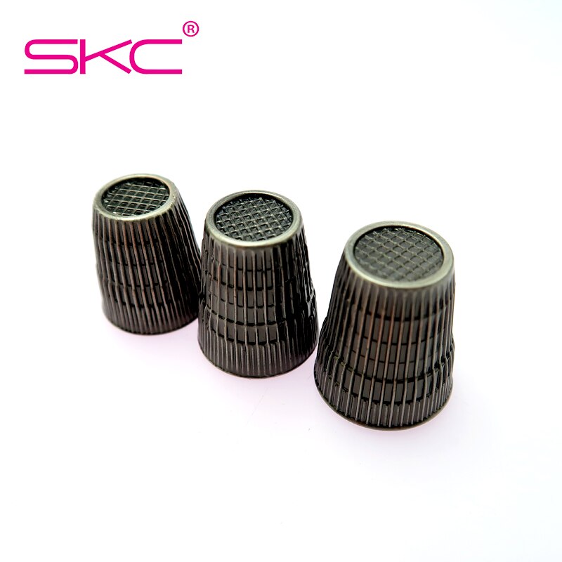 SKC 3 tamaños/set Vintage Metal dedal para coser dedo Protector patrón clásico dedal costura herramientas agujas socio costura