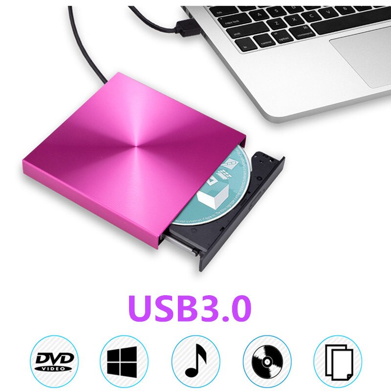 KuWFi USB 3,0 grabadora de DVD externa lector de DVD REPRODUCTOR DE CD-ROM Unidad óptica para MAC OS/MacBook,/para Apple laptop WIN 10/8/7/XP/linux