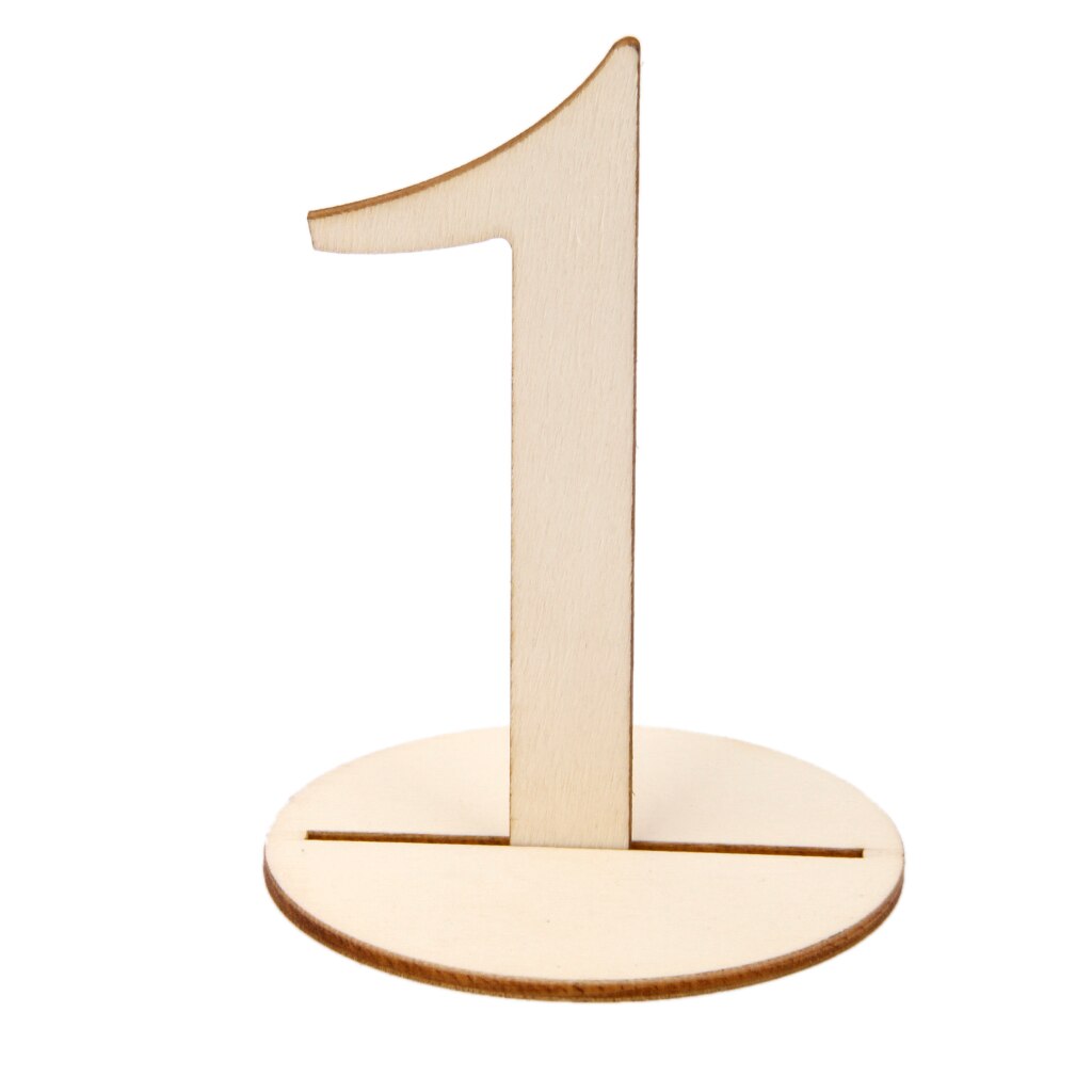 MDF Wooden Shape 10cm Table Numbers Base Base Wedding Birthday Party French Wooden Table Numbers 1 to 10 Wedding Party Decor