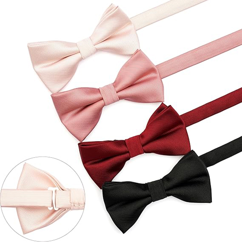 HUISHI Papillon per uomo Striscia solida Nero Perla Bianco Papillon Elegante uomo Bussiness Accessori per feste di nozze Fiocco a farfalla