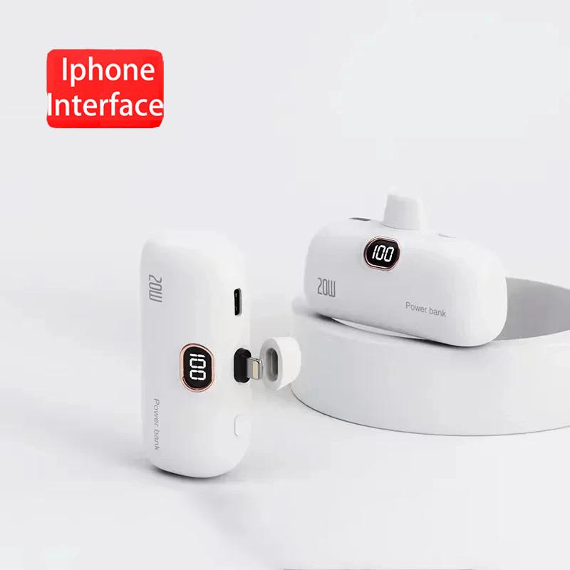 30000 mah mini trådløs powerbank kapsel hurtiglading mobil strøm nødstrøm eksternt batteri for type-c iphone chic powerbank: Gull / 10000 mah
