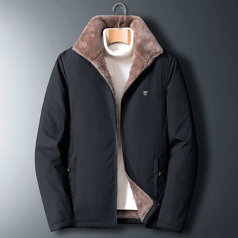 Herr vinter vindtät varm tjock fleecejacka herr casual kappa män höstmärke outdoor klassisk jacka herr: Xxl / Svart