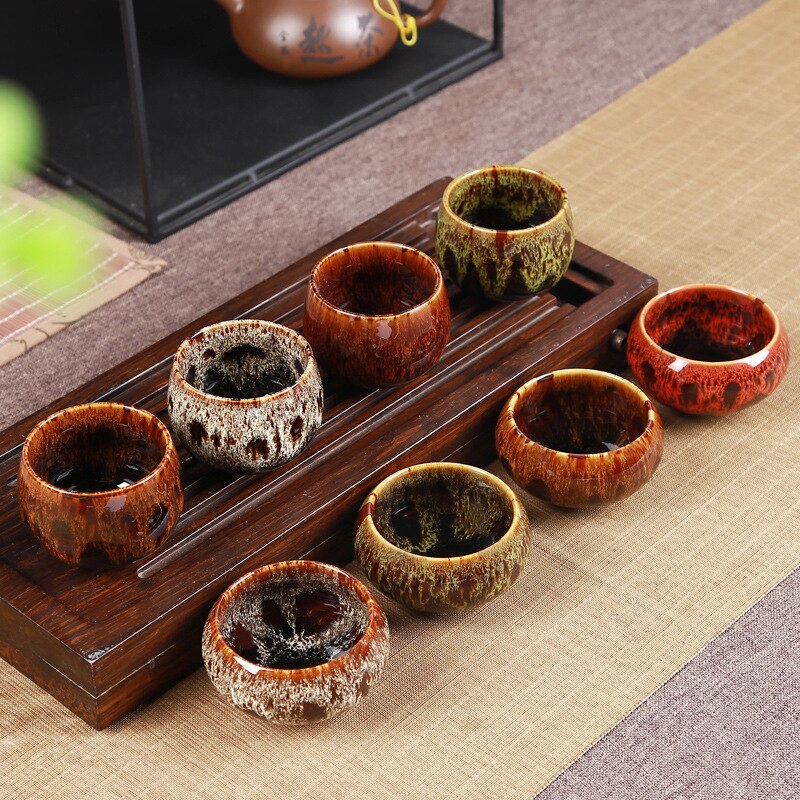 Kiln Baked tian mu you jian zhan Cup Ceramic Kung Fu Tea Set Small Teacup Tea Bowl Master Cup Pu'er Tea Teacup
