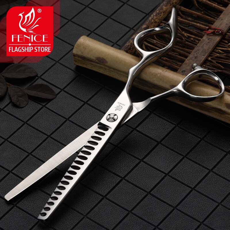 Fenice 6.5 inch Pet Grooming Dog Scissors for Bichon Pomeranian Thinning Rate 70% Japan 440C Thinning Shear