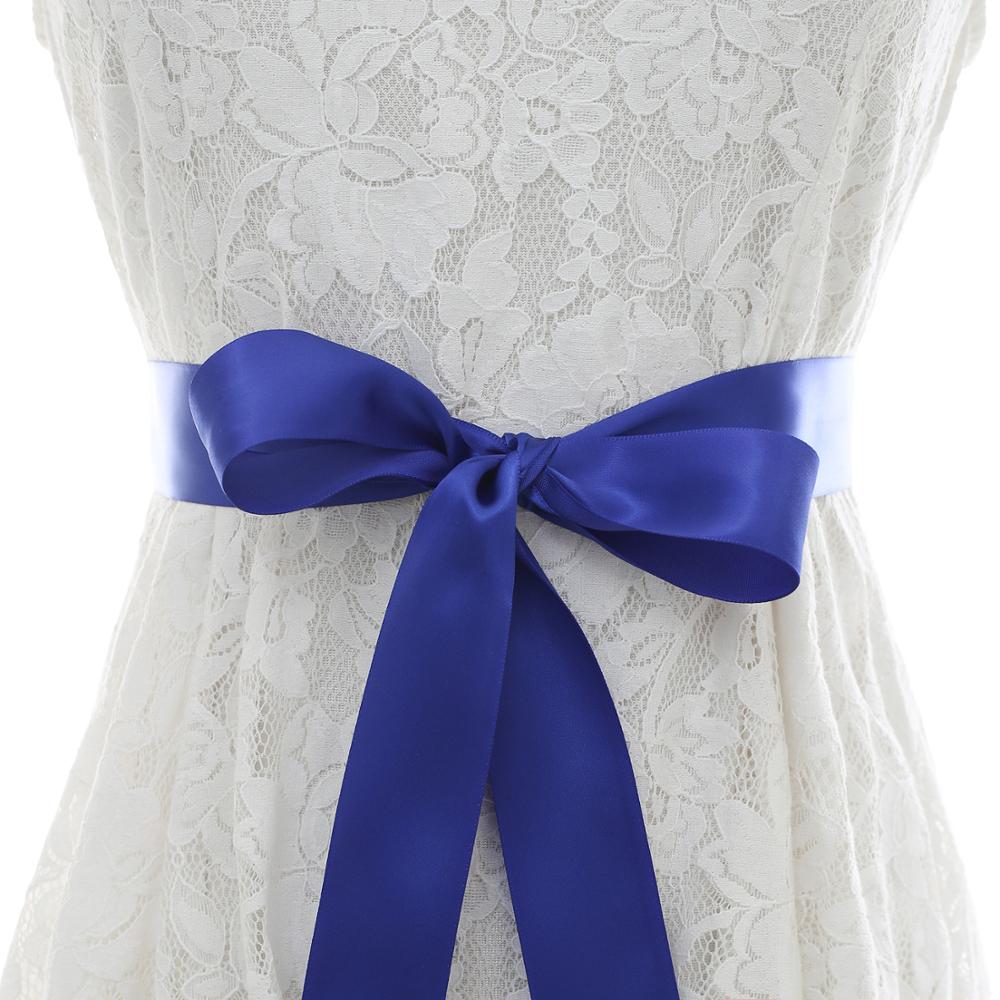 Diamantes de imitación boda Vestido con cinturón Ceñidor hecho a mano perla cinturón de novia con cinta de satén accesorios de boda baratos: Royal Blue