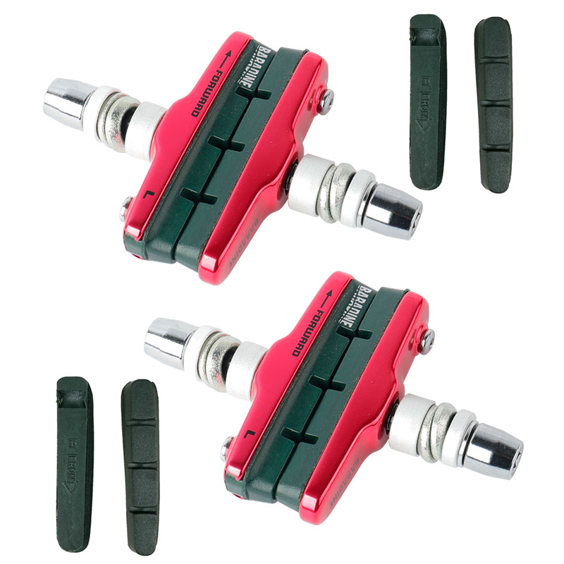 Baradine Ceramics Rims V-Brake Blocks BMX Folding Bicycle Brak Pad Linear Pull Friction Wheel Brake Replaceable Compound Inserts: 470CV-4 Red Z2P