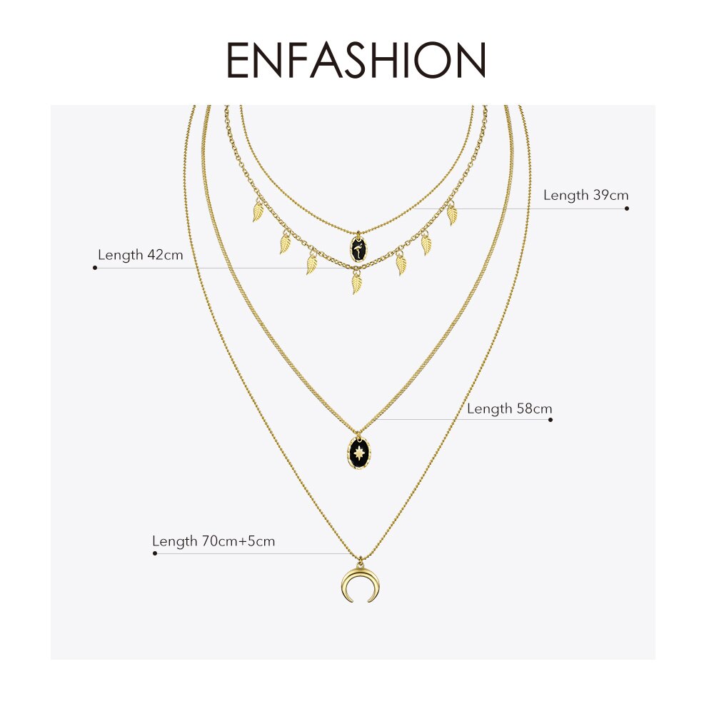 Enfashion Multi Layer Collier Voor Vrouwen Vintage Goud Kleur Lange Bohemian Choker Kettingen Sieraden P193008