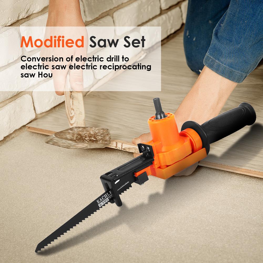 Reciprocating Saw Attachment Change Electric Drill Into Saw Metal File For Wood Metal Cutting Saw Jig Attachment Adapter