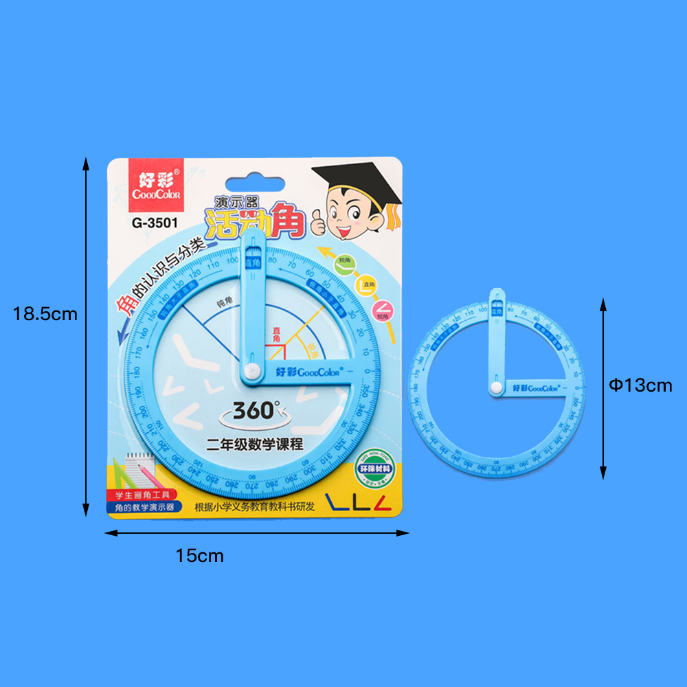 360 graden wijzer gradenboog liniaal meetinstrument multifunctionele activiteit hoekzoeker leermiddelen kantoor schoolbenodigdheden: WHITE