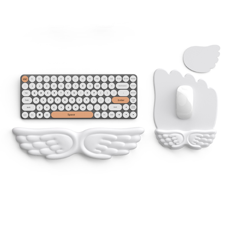 Mechanical Keyboard Mouse Wrist Rest Computer Keyboard Laptop Angel Wing Memory Foam Mouse Cushion Support Pad Wrist Support