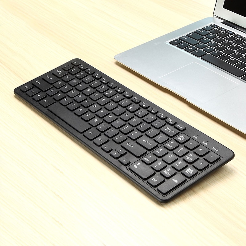 Ultra tynn bærbar standard 96-- nøkkel trådløst bluetooth-tastatur for ipad iphone mac pc (hvit svart blå rosa)