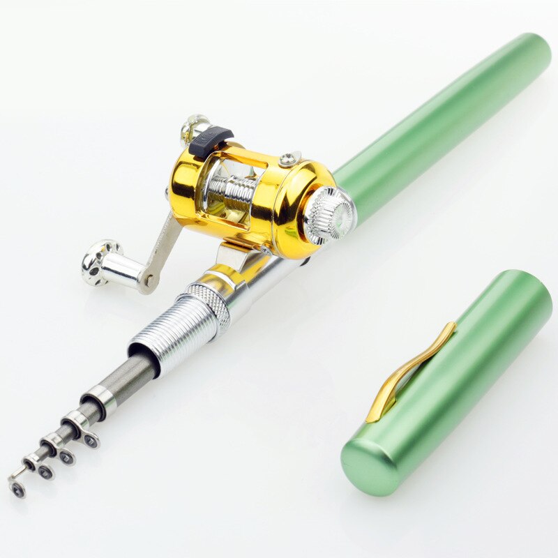 Canne da pesca portatili nuova mini penna telescopica tascabile per pesci canna da pesca in lega di alluminio attrezzatura leggera per mulinello