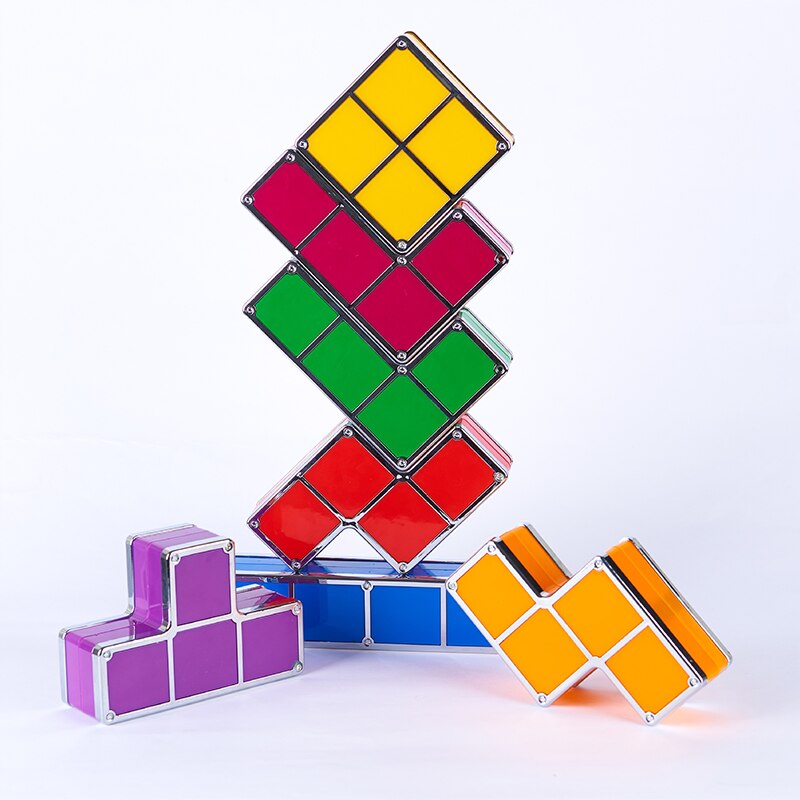 Upgrade Diy Nachtlampje Kleurrijke Stapelbaar Tangram Puzzel 7 Stuks Led Inductie Grijpende Licht 3D Speelgoed