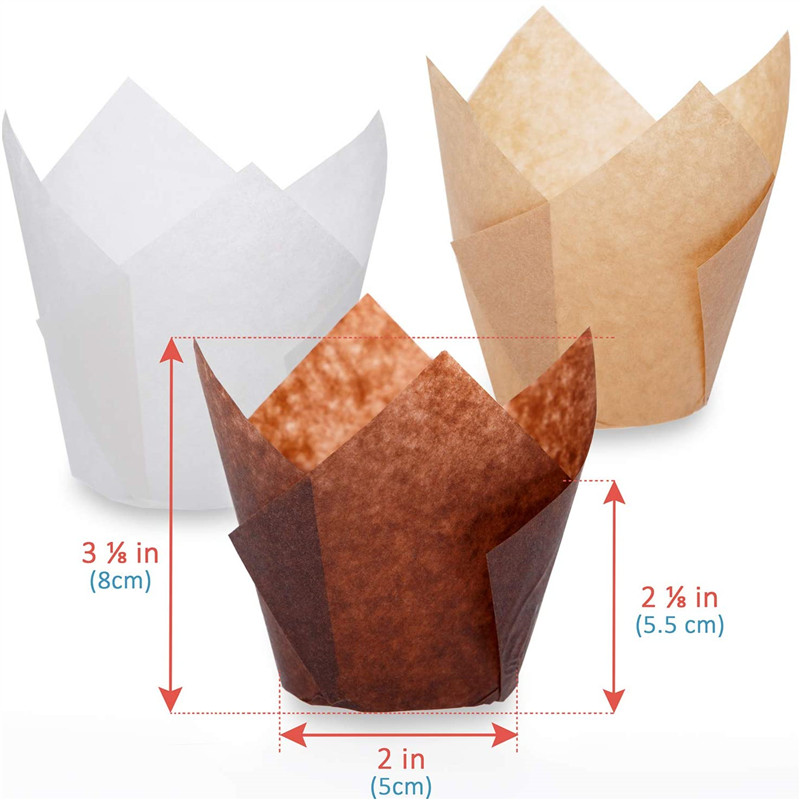 50Pcs Newspaper Style Cupcake Liner Baking Cup For Wedding Party Caissettes Tulip Muffin Cupcake Paper Cup Oilproof Cake Wrapper