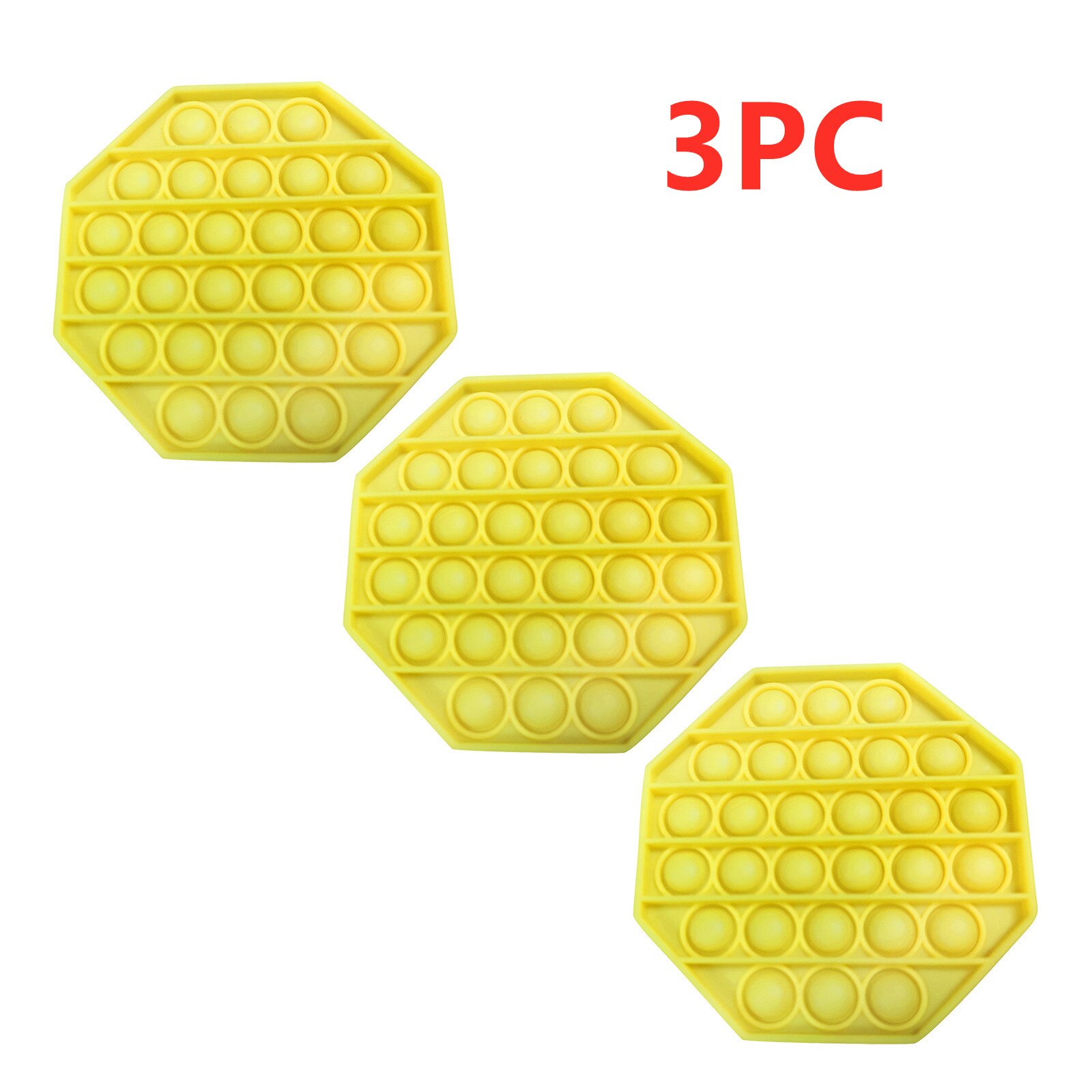 Push Bubble Fidget zabawka sensoryczna autyzm specjalne potrzeby Stress Reliever pomaga złagodzić stres i zwiększyć ostrość miękkie wycisnąć Toy2021: Yellow -3PC