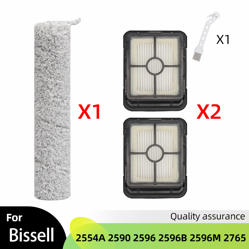 Main Brush HEPA Filter For Bissell Crosswave Cordless Max 2554 2554A 2590 2596 2596B 2596M 2765 2765F 2765Z 2767Z 2765E 2765N: Red