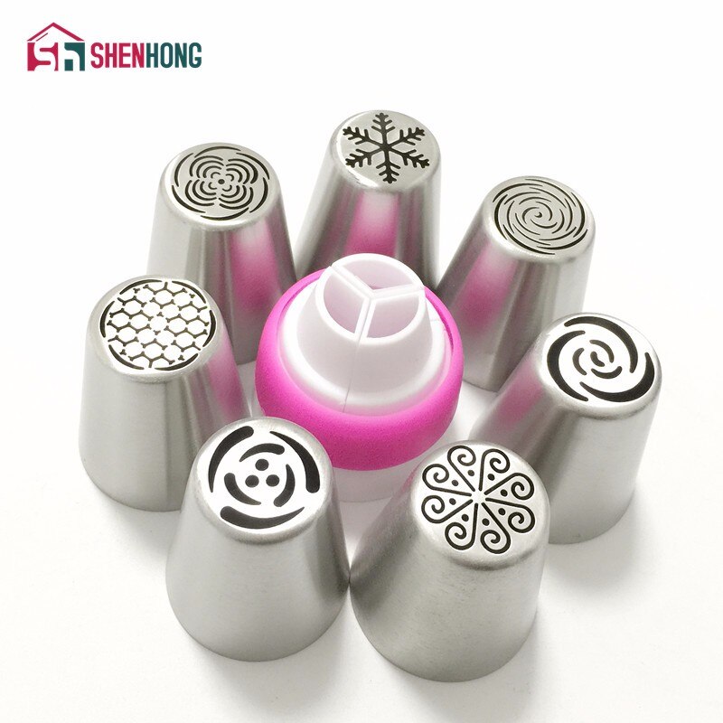SHENHONG końcówki do szprycy cukierniczej zestaw rosyjskie dysze szpryc do ciasta róża kwiat liść Cupcake ciasto dekorowanie: Style  4