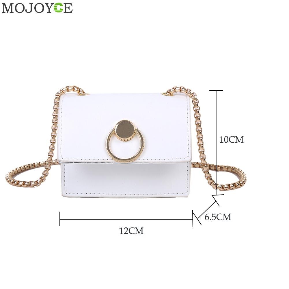 Vintage puur gekleurde pu leren dames crossbody handtas schouder messenger bags stevige ketting schouder mini portemonnee