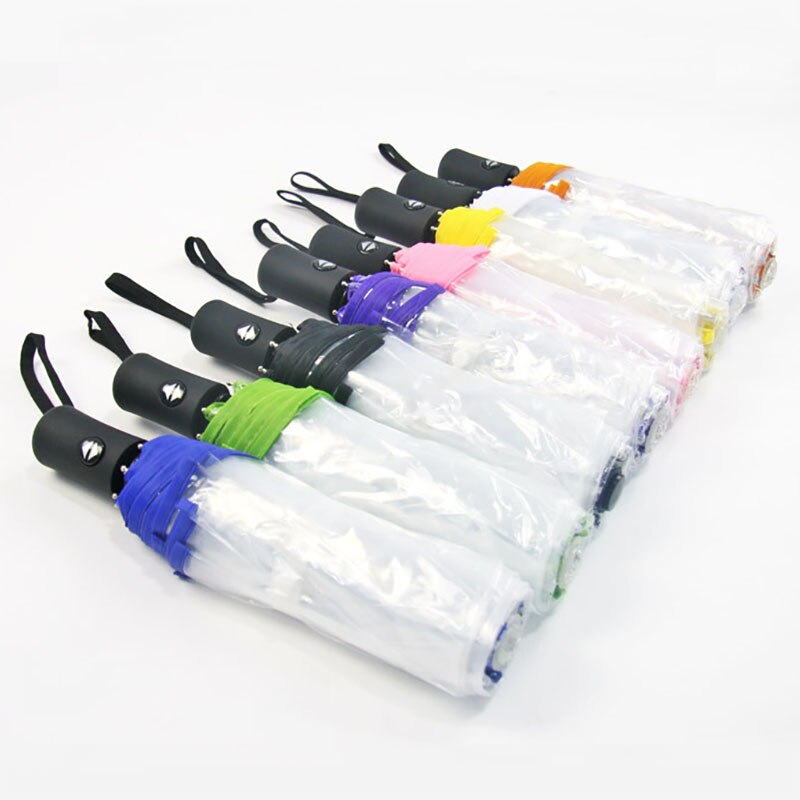 Paraguas plegables automáticos, transparentes, paraguas portátil, paraguas para lluvia, paraguas bonito para mujer
