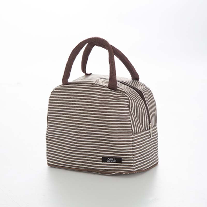 Bolsa térmica portátil a la , botella para bebé, bolsas de almacenamiento de alimentos para bebé, bolsas de alimentación de bebé, bolsa para comida, bolsa para el almuerzo: Coffee Striped