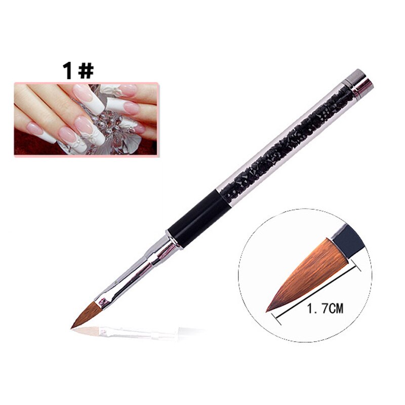 Trazador de líneas de pintura en Gel UV, 1 unidad, cepillo de pluma para uñas, removedor de cutículas de cuarzo, mango de cuentas de 10 colores, herramienta de pincel para manicura artística: 1