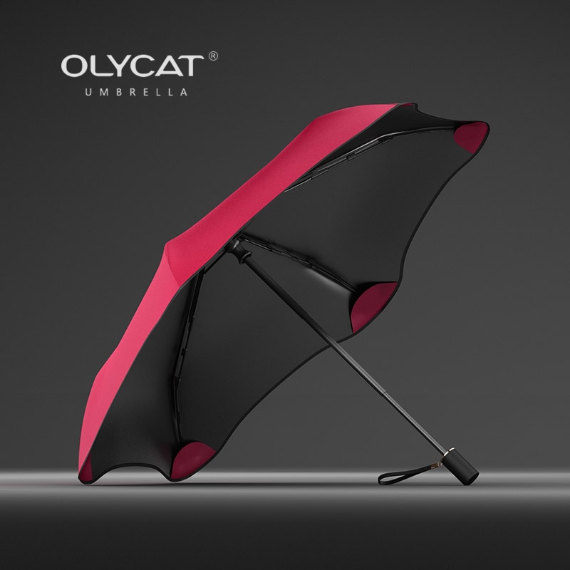Olycat folde paraply regn kvinder solbeskyttelse børn paraply vindtæt 6k aluminium parasol klar paraply upf 50+