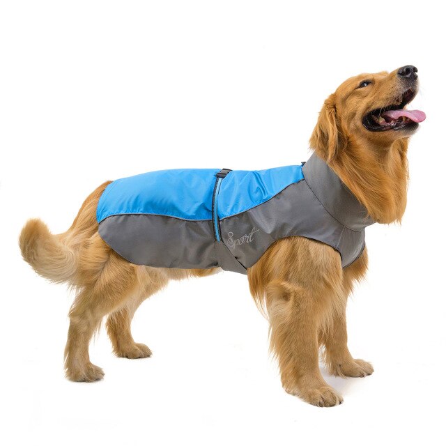 Capa de chuva para cães grandes, roupas para animais de estimação, capa de chuva, golden retriever, trajes grandes para cães, casaco, jaqueta, manto corgi: 6XL / Azul